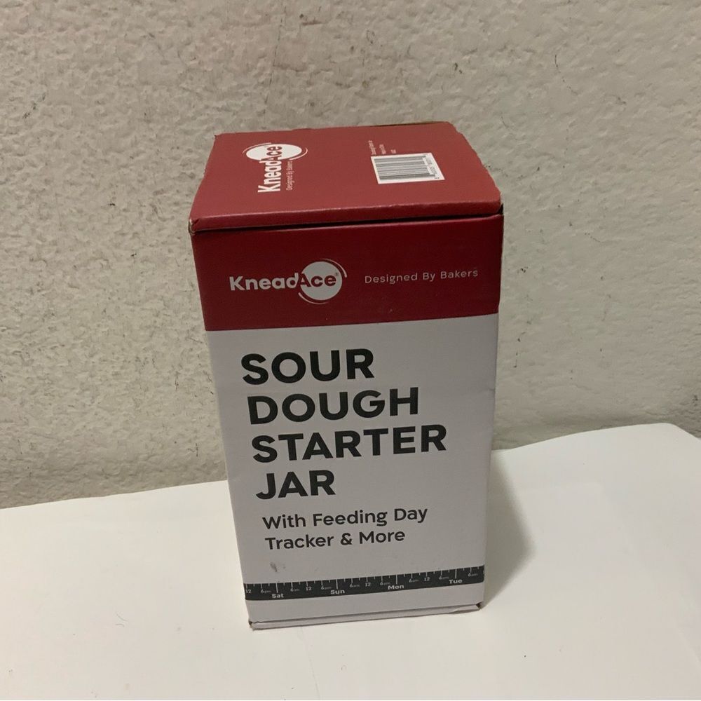 New KNEADACE Sourdough Starter Jar with feeding day tracker &more